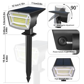 EXTRASTAR Solar Spot Lights [4 Pack/59 LED/4 Modes Outdoor Waterproof IP65 Solar Powered Security Lights Solar Powered Outside Landscape Walkway Yard Garden Driveway,