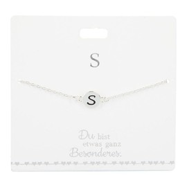 Silver plated name bracelet with the letter "S"