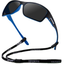 mincl Full lens PolaGRAYrized Reading Sunglasses for Men Driving Running Sports Reader Square UV Protection Style Unisex (blue, 1.5x)