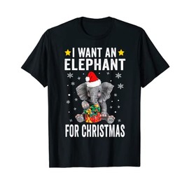 I Want An Elephant For Christmas Elephant Pajamas Adult Kids T-Shirt