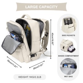 Travel Backpack For Women Men Airline Approved,Grass green Carry On Backpack,Large Hiking Backpack Waterproof Outdoor Sports Rucksack Casual Daypack Fit 15.6 Inch Laptop Backpack College Backpack