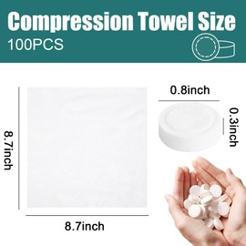 BigOtters Compressed Towels, 100PCS Disposable Towel Thicker Camping Wipes Portable Towels with Tube Containers for Home Beauty Outdoors Hiking