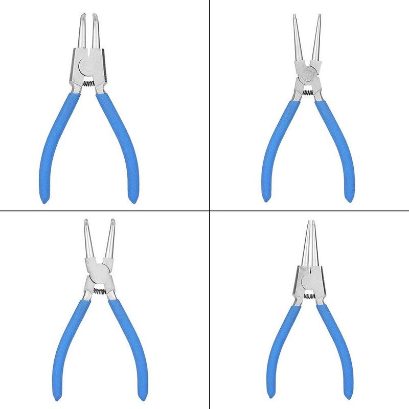 Professional Circlip Pliers Set, 4-Piece Snap Ring Pliers 7" Circlip