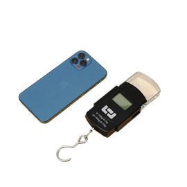 Digital Hanging Scale, Can Measure Up to 50kg, Precision Measurement from 10g to 50kg, LCD Display, Wind Bag Pulling Function, Black