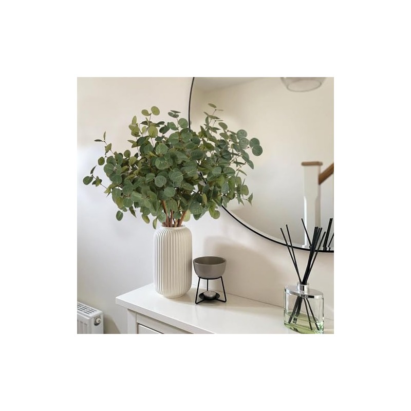 5 Tallos de Eucalipto Artificial, 60 cm Ramas Artificiales Decoracion,
