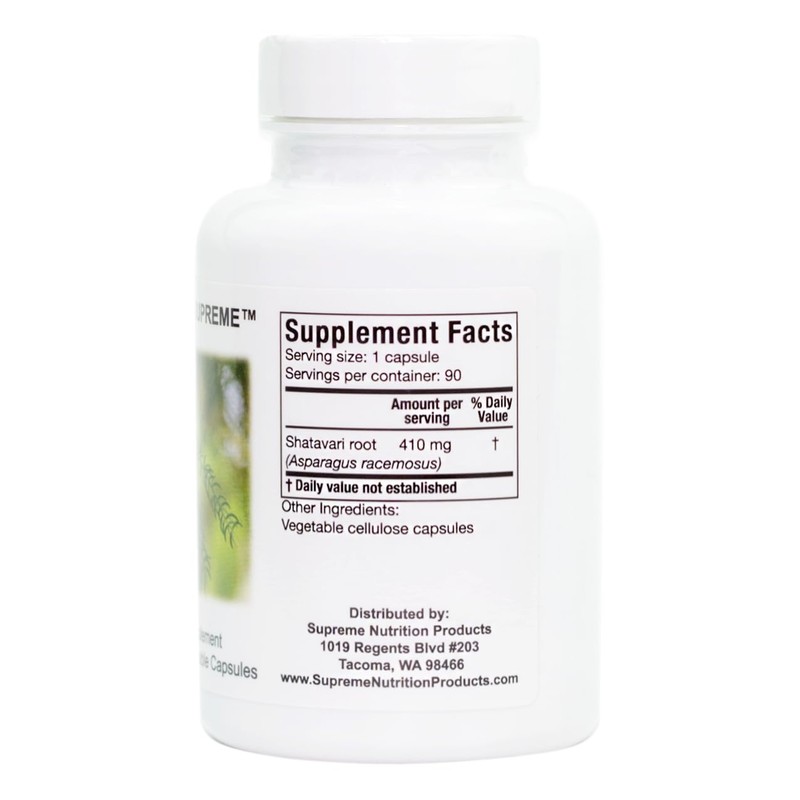 Supreme Nutrition Shatavari Supreme, 90 Pure Shatavari Root Vegetarian Capsules
