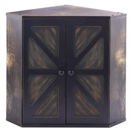 TQQDCI Corner Bread Box for Kitchen Countertop,Storage Container for Homemade Bread, Double Layer BreadBox, Large Capacity Bread Storage Bin, Vintage Farmhouse Breadbox Organizer,Antique Black