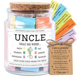 NewEleven Uncle Birthday Gifts - Fathers Day Gift For Uncle, Funcle - Meaningful Present, Birthday Gift For Uncles From Newphew, Niece, Kids - Bible Jar
