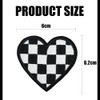 18 pcs Heart Iron on Patches, Classic Black White Checkered