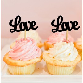 Darling Souvenir, Love Cupcake Toppers, Wedding Party Dessert Decorations - Pack Of 20