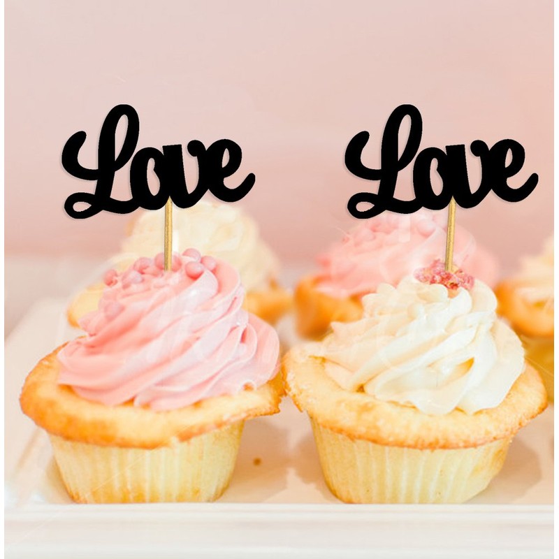 Darling Souvenir, Love Cupcake Toppers, Wedding Party Dessert Decorations -