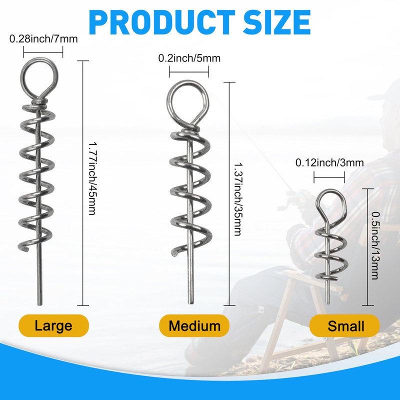 Soft Lure Bait Spring Twist Lock 150pcs Fishing Crank Hook