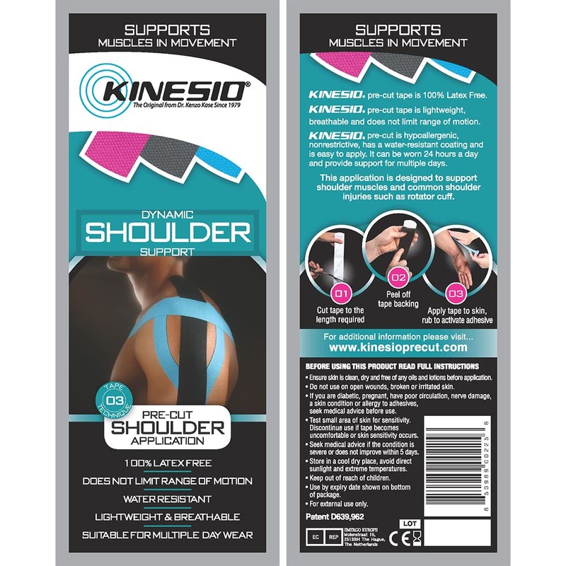 Kinesio Tape - Pre-Cut Knee Support - Optimized Athletic Tape