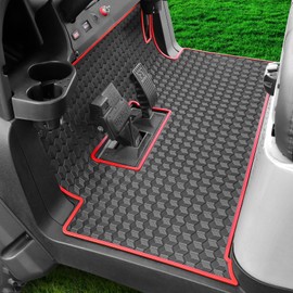 Golf Cart Floor Mat for Precedent Floor Mat, 3/10" Thickness Rubber Full Coverage Precedent Mat, Fit for Club Car Precedent (2004-2025) / Onward & Tempo (2017-2025) / Villager & V4L (2019-2025) Red