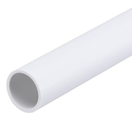 sourcing map 1/2 Inch PVC Rigid Tube Round Pipe Tubing Hardware Tubing 10mm ID 12mm OD 8" Length White High Impact for Water Pipe, Crafts
