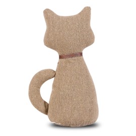 SANFERGE Cute Decorative Door Stopper for Home and Office Floor Door Stops, Fabric Animal Weighted Heavy Wall Protectors, Coffee Cat