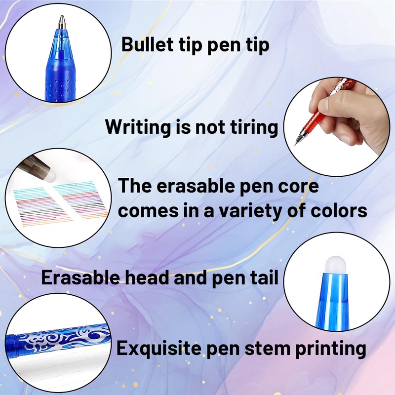 QXCFTW 12PCS Erasable Pens, Eraser Pen, 0.5mm Smooth Writing for