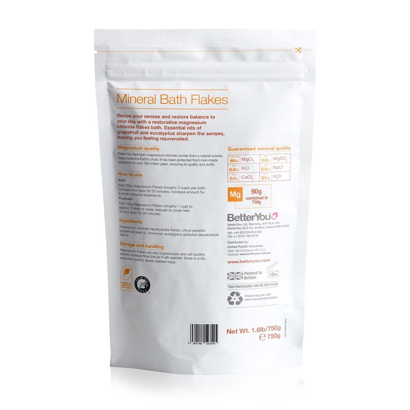 BetterYou Revive Bath Flakes, Blend of Pure Zechstein Magnesium Chloride