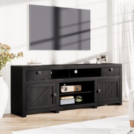 Garvee Farmhouse TV Stand Entertainment Center ,Wood TV Consoles Table for Living Room