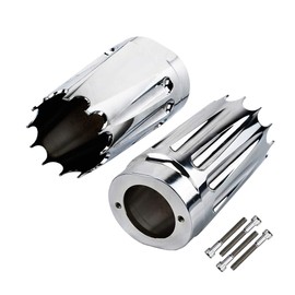 HDBUBALUS Upper Fork Slider Covers Fit for Harley Touring Road King Street Electra Glide Chrome