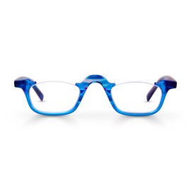eyebobs - Untamed | Premium Reading Glasses for Men and Women | Half-Rim Frames for Average Faces, Crystal Ocean Blue, 1.25