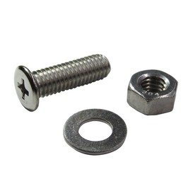 DAIDOHANT 10179255 Ultra Low Head Small Screw Set, with Nuts and Washers, Stainless Steel, Nominal Diameter (D) 0.1 inches (3 mm) x Length (L) 0.8 inches (20 mm), Quantity: 8 pieces