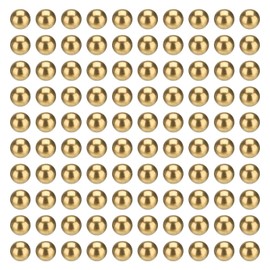 sourcing map 100 Pcs Bearing Balls, 10mm Diameter H62 Precision Solid Brass Bearing Balls Industrial Brass Ball Spheres for Machinery, Automotive, and DIY