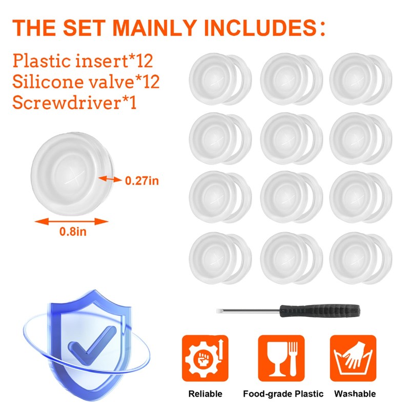 Dispensing Valves Compatible with Gatorade Water Bottle - 12pcs Silicone