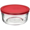 Anchor Hocking Classic Glass Food Storage Container with Lid, Red,