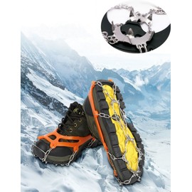 Chain crampons, mountaineering crampons, mountaineering equipment, snow crampons, 8 pins crampons black