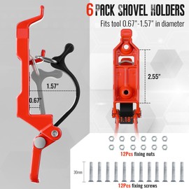 6 Pcs Shovel Holder for Truck, Heavy Duty Shovel Mounts for Roof Rack, Quick Release Axe Holder Mount Kit, Metal and Rubber Car Accessories/ Garage Storage/ Truck/ Wall Mounting Brackets