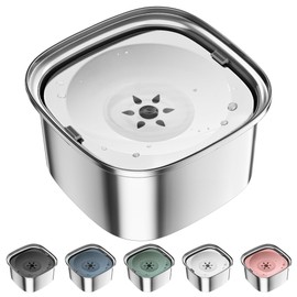 UPSKY 3L Dog Water Bowl 101oz Stainless Steel No Spill Large Capacity Dog Food Water Bowl Slow Water Feeder, Spill Proof Pet Water Dispenser Vehicle Carried Travel Water Bowls