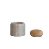Creative Co-Op Modern Marble Wood Lid, Natural Canister
