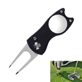 FALOFALO Golf Green Fork Foldable Compact Only 1.8 oz (50 g), Convenient to Carry (Black)