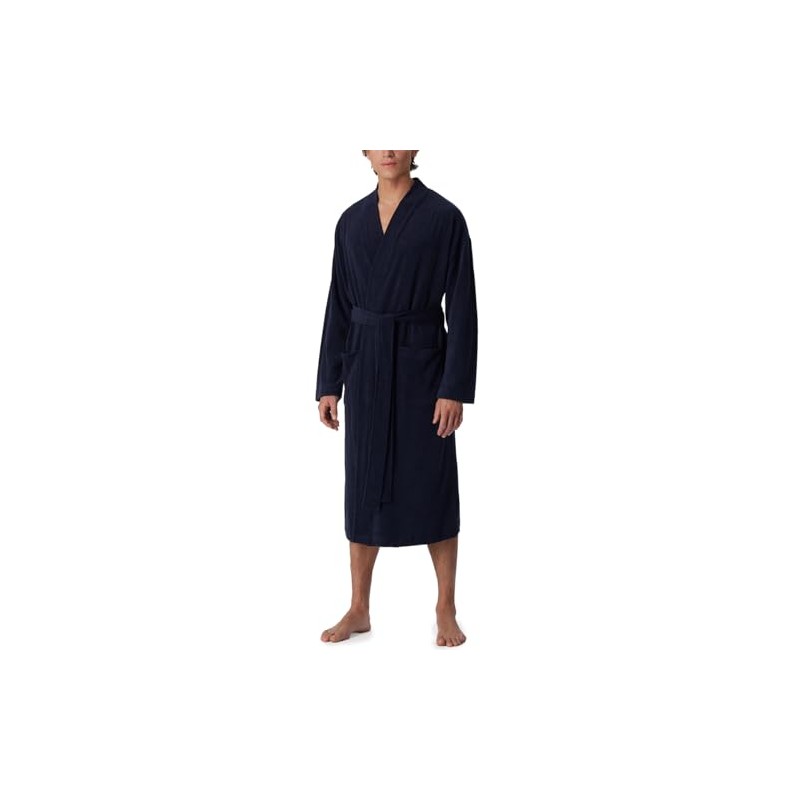 Schiesser Men's Bathrobe 125 cm Length Light Terry Cloth Organic