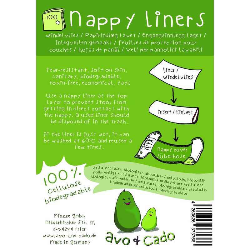 avo+cado Classic Nappy Fleece for Cloth Nappies - 2 Rolls