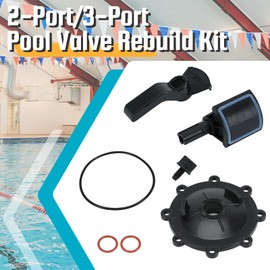 ZJTBLL 1 Pack 2-Port/3-Port Pool Valve Rebuild Kit Compatible with Jandy 2-way/3-way 4715, 4716, 4717 Valve and Jandy Gray Valves with Diverter Valve 4720, Cover 4606, Handle 7433