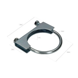 KOTARBAU® 90 mm exhaust clamp, pipe clamp, pipe clamp, U-bolt for mounting antennas, pipes, masts, universal clamp for pipe connections