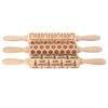 3Pcs Wooden Embossed Rolling Pin Cute Christmas Pattern Engraved Embossing
