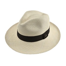 Original Panama Hat - Classic Fedora - Black Band - Toquilla Straw - Handwoven in Ecuador by Ecua-Andino (Large, Natural) Gift Set