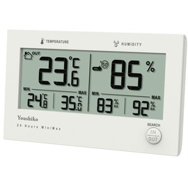Youshiko Digital Wireless Thermo - Hygrometer, Indoor outdoor Weather Thermometer Hygrometer Gauge, Monitor Temperature Humidity Meter , outdoor Sensor Min / Max Records ( 24 Hour Auto Reset ) .