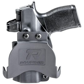 Rounded OWB Paddle Holster Fits: Springfield XDS 3.3 in Holster - LH - Black Kydex - Concealment Express - American Made