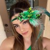 Coridy 1920s Flapper Headband Boho Green Hairbands Butterfly Peacock Feather
