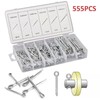 555pcs Cotter Pin Assortment Set Grab Split Fixings Securing Lock