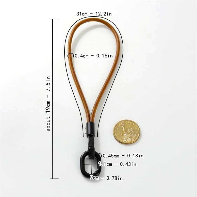 Tanjun Leather Key Chain, Genuine Leather, Belt Loop, Keychain, Key