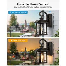 VIANIS Oil Rubbed Bronze Outdoor Light Fixture, Dusk to Dawn Outdoor Lights for House, Waterproof Porch Lights, Outside Wall Lights for House, Garden, Garage, Entryway, Anti-Rust