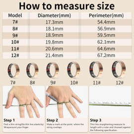 Smart Ring for Fitness & Health Tracking -Pedometer/Sleep/Heart Rate/Blood Oxygen Monitor Etc, 5ATM Waterproof/Long Battery Life & No APP Subscription Compatible with Android and iOS (Rose Gold, 11)