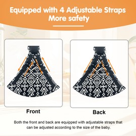 Baby Sling Carrier,Toddler Carrier,Upgraded 2025 Baby Sling with 4 Adjustable Straps(10-30lbs),Lightweight,Portable and One Size Fits All(Black)