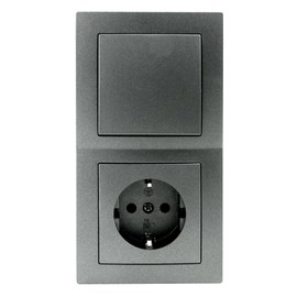 MC Power Flair Socket Set, Anthracite, Matte, Sockets with Child Safety Lock