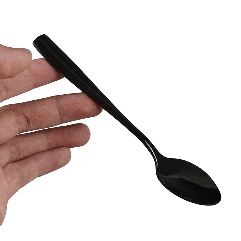 Afromy 12 Pieces Stainless Steel Teaspoons, Black Small Spoons for